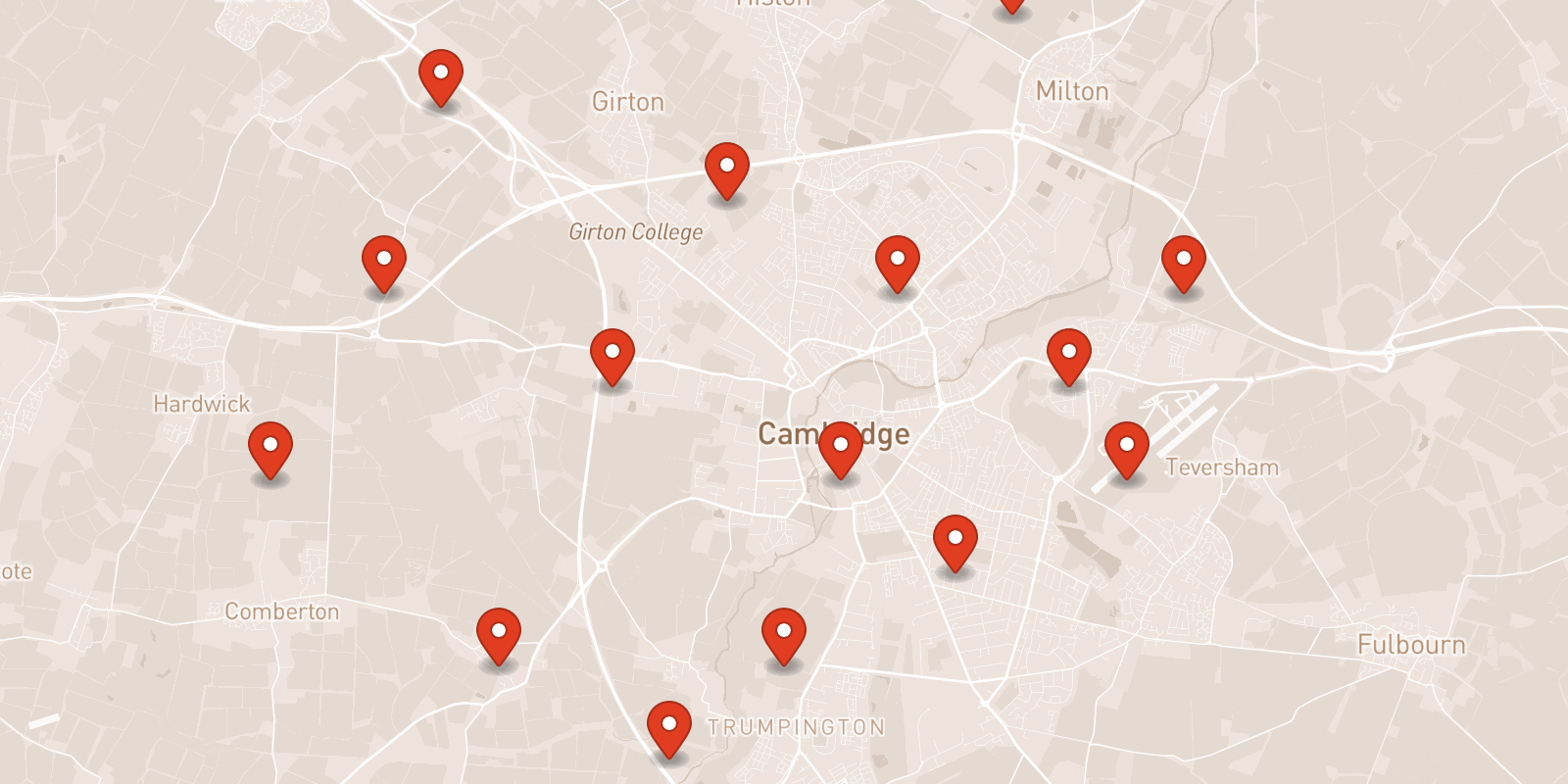 Map showing street food locations