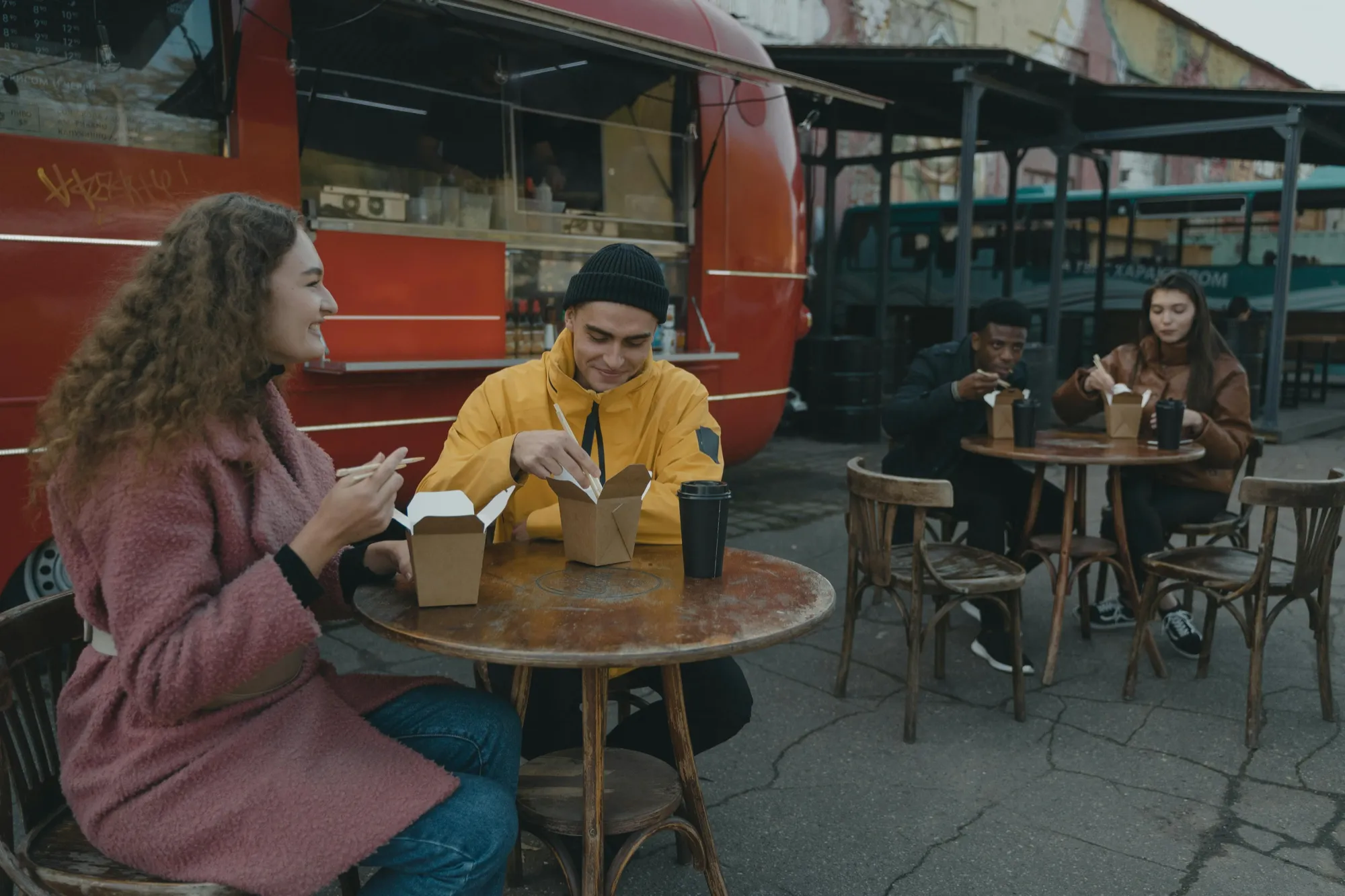 Vendor preparing food